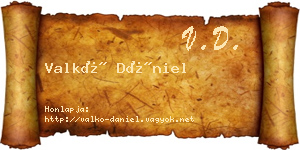 Valkó Dániel névjegykártya